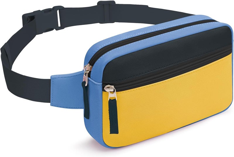 cotmcor Store Valentines Day Gifts for Kids: Fanny Pack Birthday Gift for 5 6 7 8 9 10 11 12 Year Old Teen Girls, Preppy Cute Trendy Stuff Colorblock Crossbody Bag Adjustable Belt Bags for Travel Outdoor - Image 1